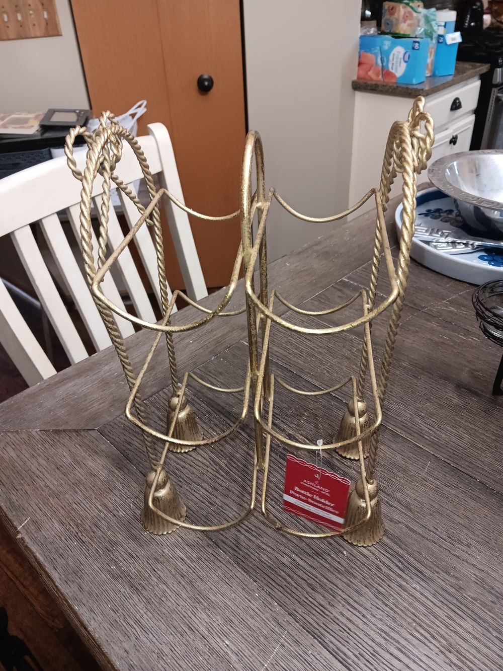 Ashland Gold Decorative Wine Bottle Holder Rack